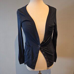 SWS Women’s Snap-Front Pocket Cardigan | Size Medium | Navy Blue